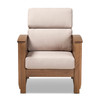 Baxton Studio Charlotte Taupe Upholstered Walnut Finished Wood 1-Seater Lounge Chair 162-9797